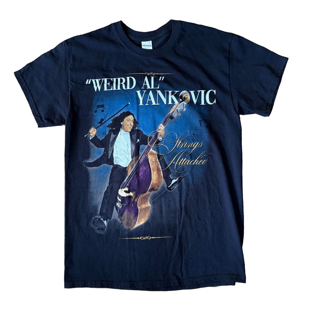 Weird Al Yankovic Shirt Mens Medium Black Strings Attached Tour Funny